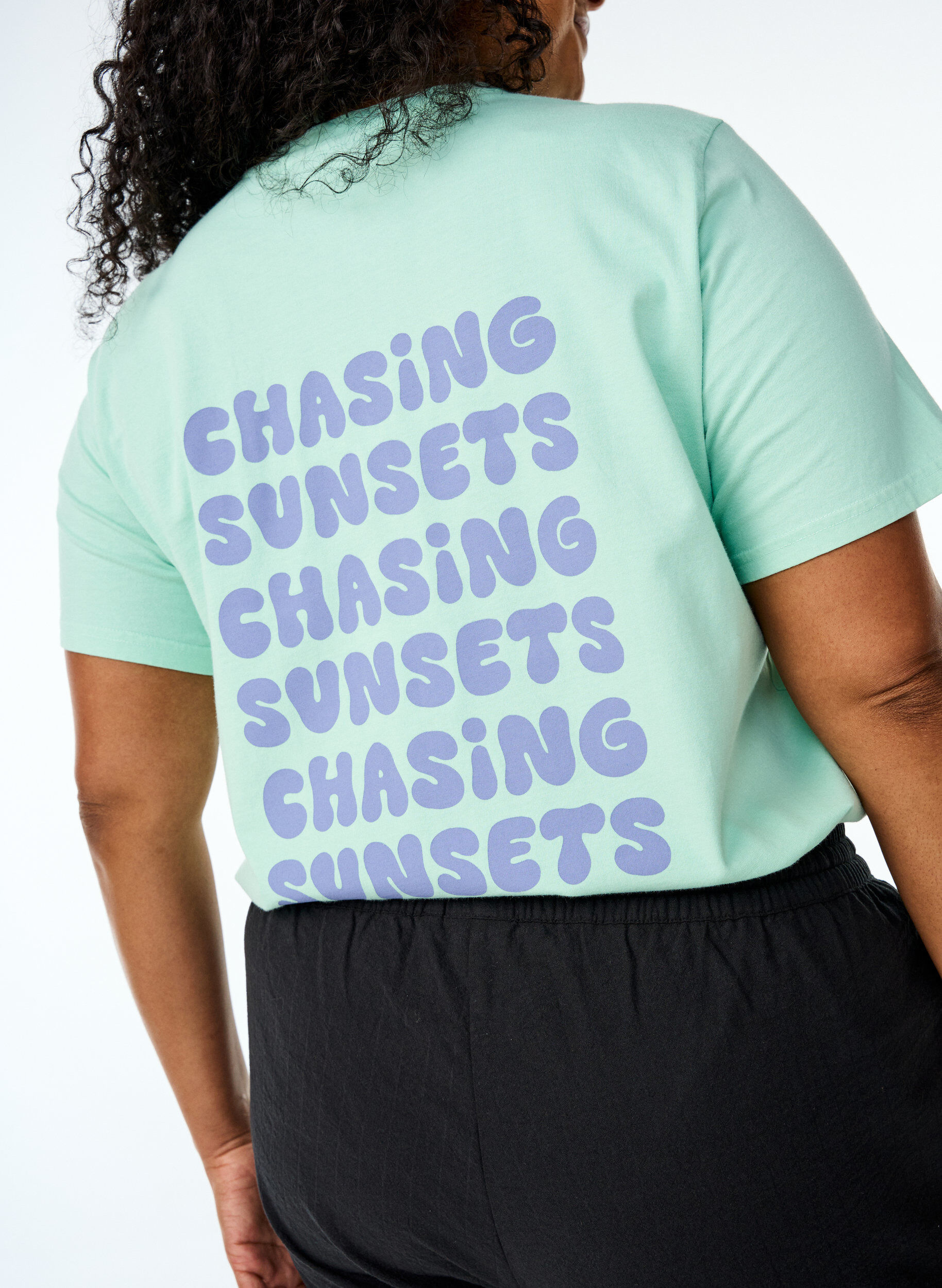 Zizzi Koszulka z bawelny organicznej z nadrukiem na plecach, Zielony, Model image number 3