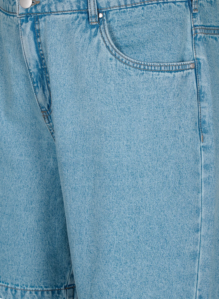 Szorty jeansowe z wysokim stanem, Light Blue Denim, Packshot image number 2