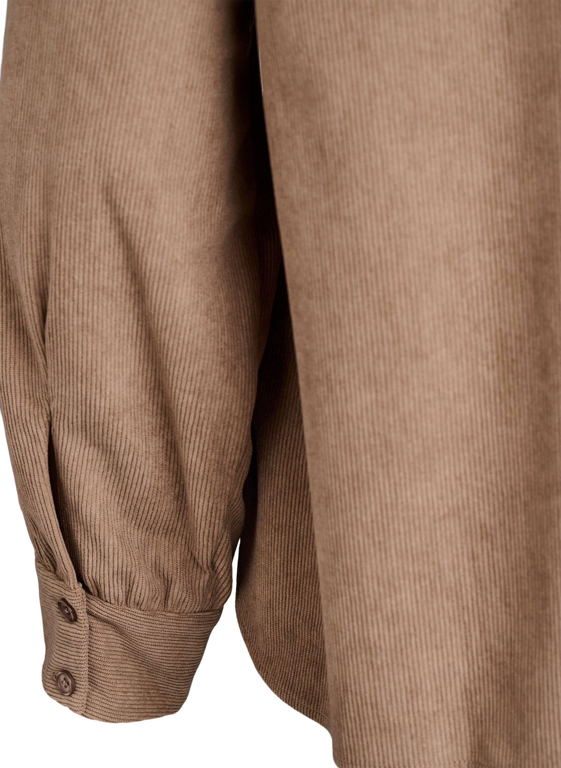 Zizzi Sztruksowa bluzka z dlugim rekawem, Brązowy, Packshot image number 3