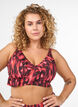 G&oacute;ra bikini z nadrukiem i falbankami, R&oacute;żowy, Model image number 0