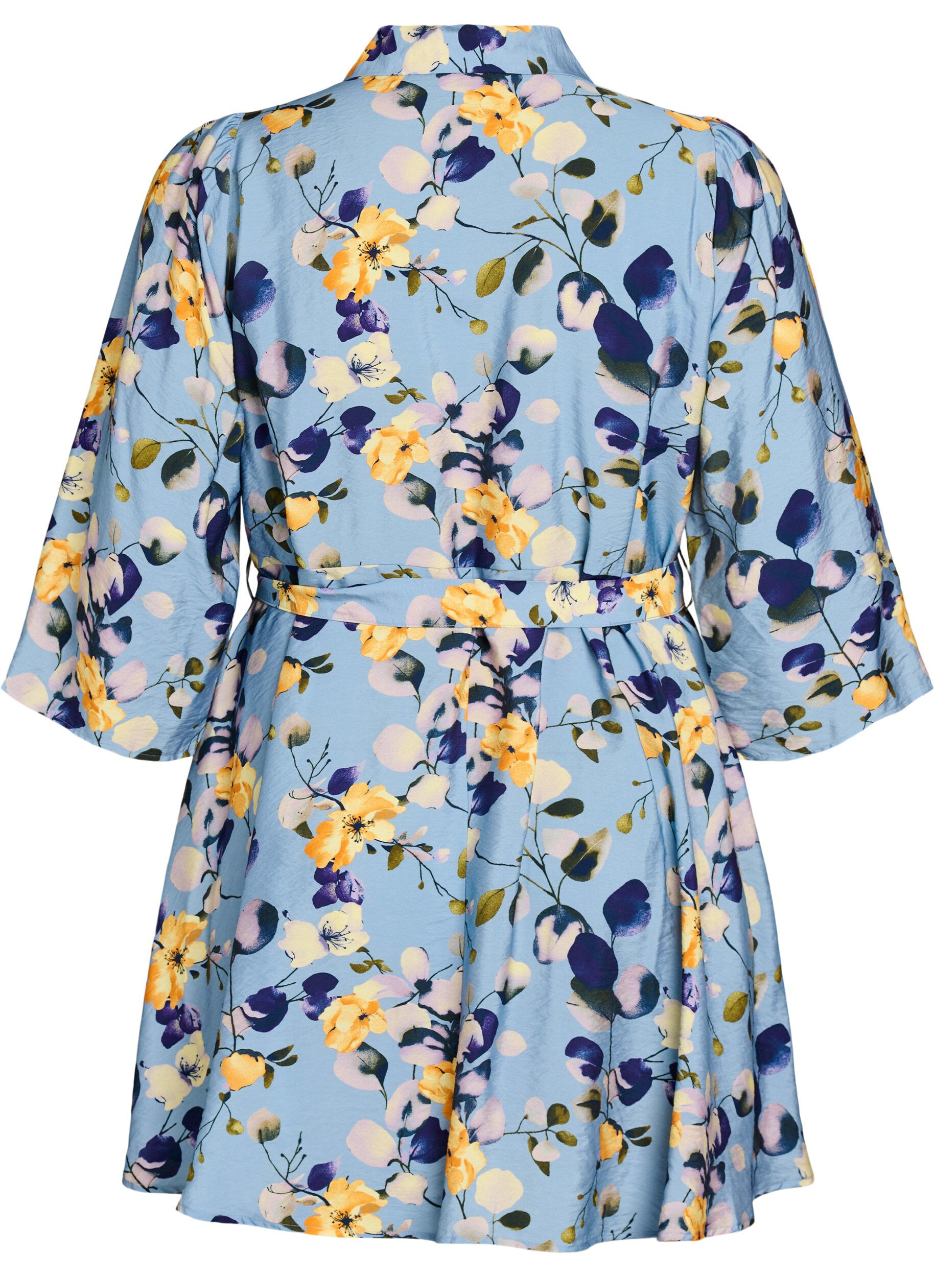 Zizzi Tunika w krate z pasem i rekawami 3/4, Niebieskie, Packshot image number 1