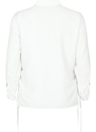 Koszula z wiskozy z falbana, Bright White, Packshot image number 1