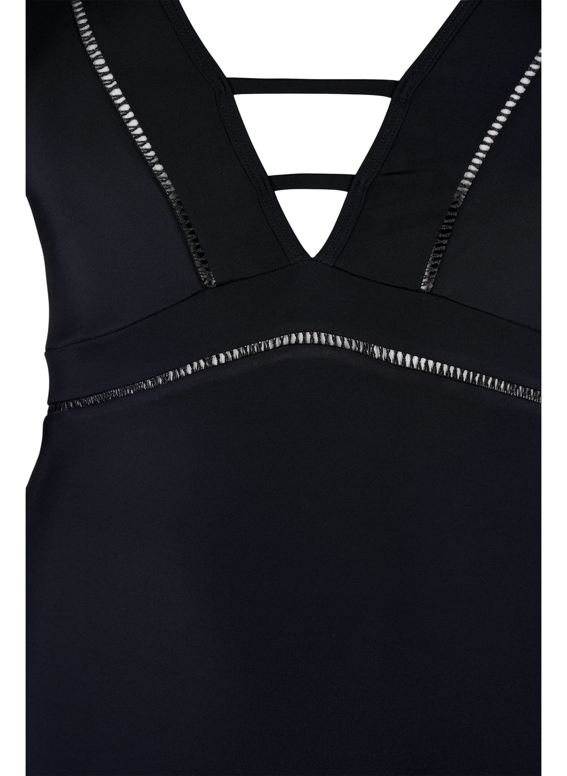 Zizzi Swimsuit with band detail, Black, Packshot image number 2