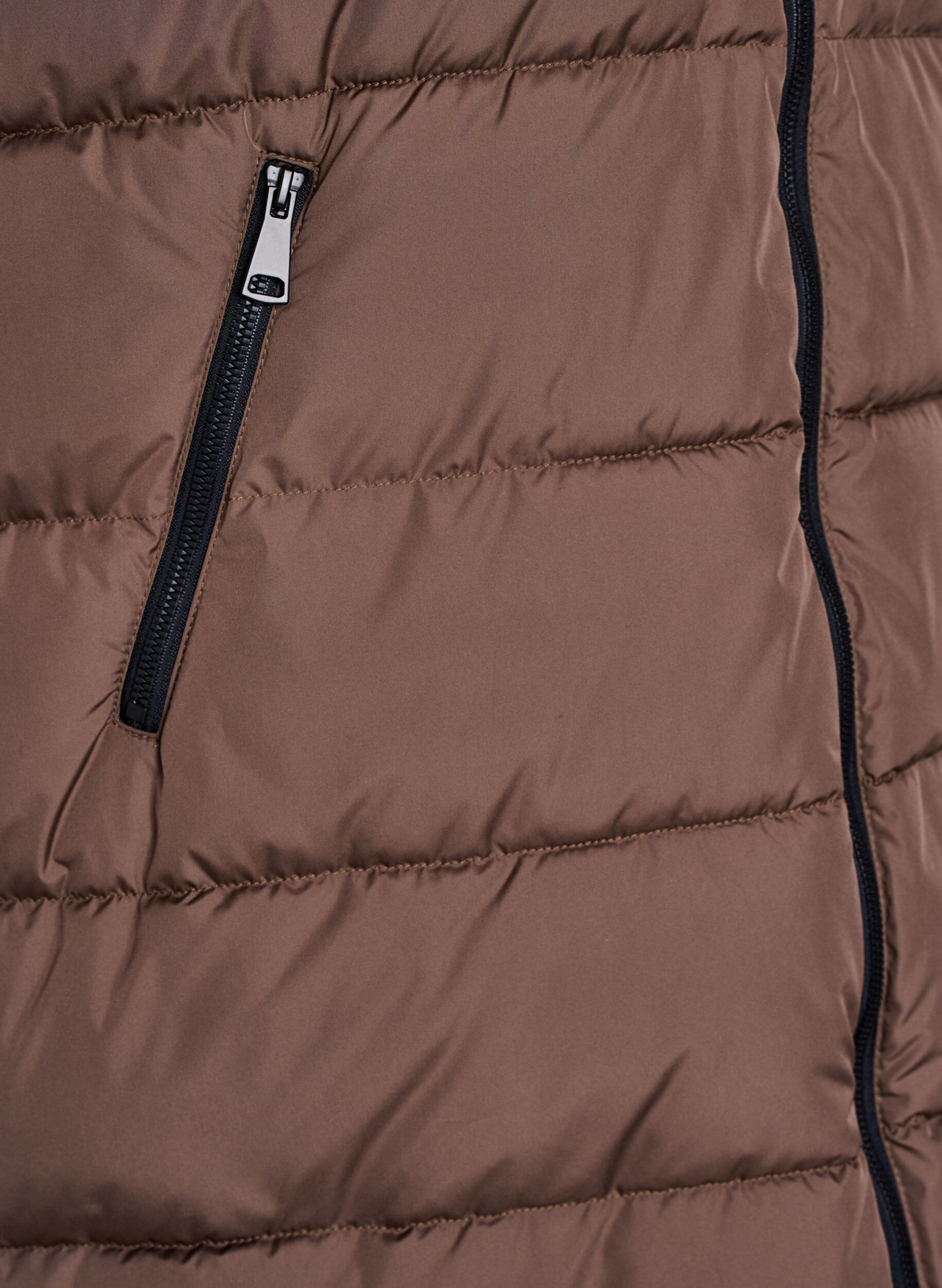 Zizzi Dluga kamizelka z kapturem i kieszeniami, Brązowy, Packshot image number 3