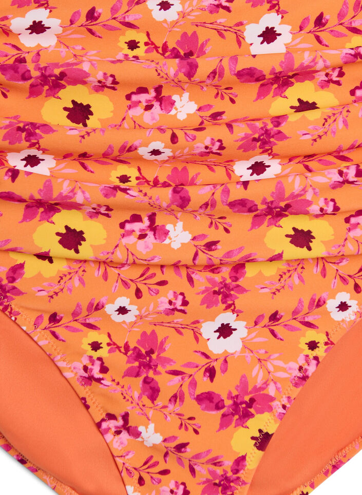 Wzorzyste doly bikini z wysokim stanem, Pomarańczowy, Packshot