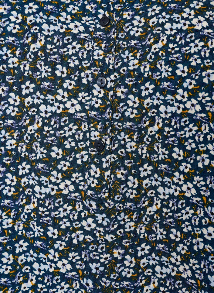 Bluzka z kr&oacute;tkim rekawem i dekoltem w serek, Niebieskie, Packshot image number 2