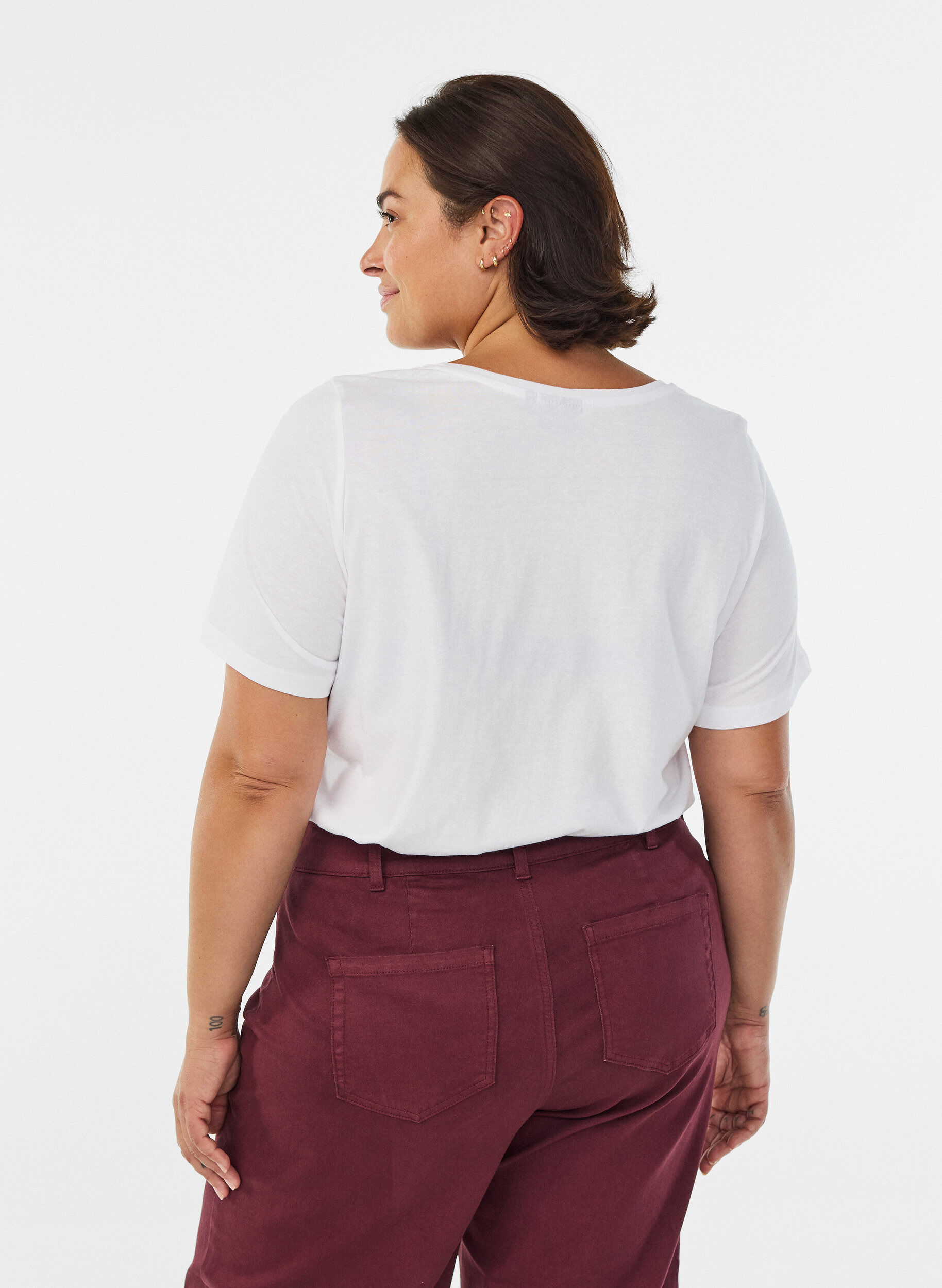 Zizzi Koszulka z nadrukiem, Biały, Model image number 2