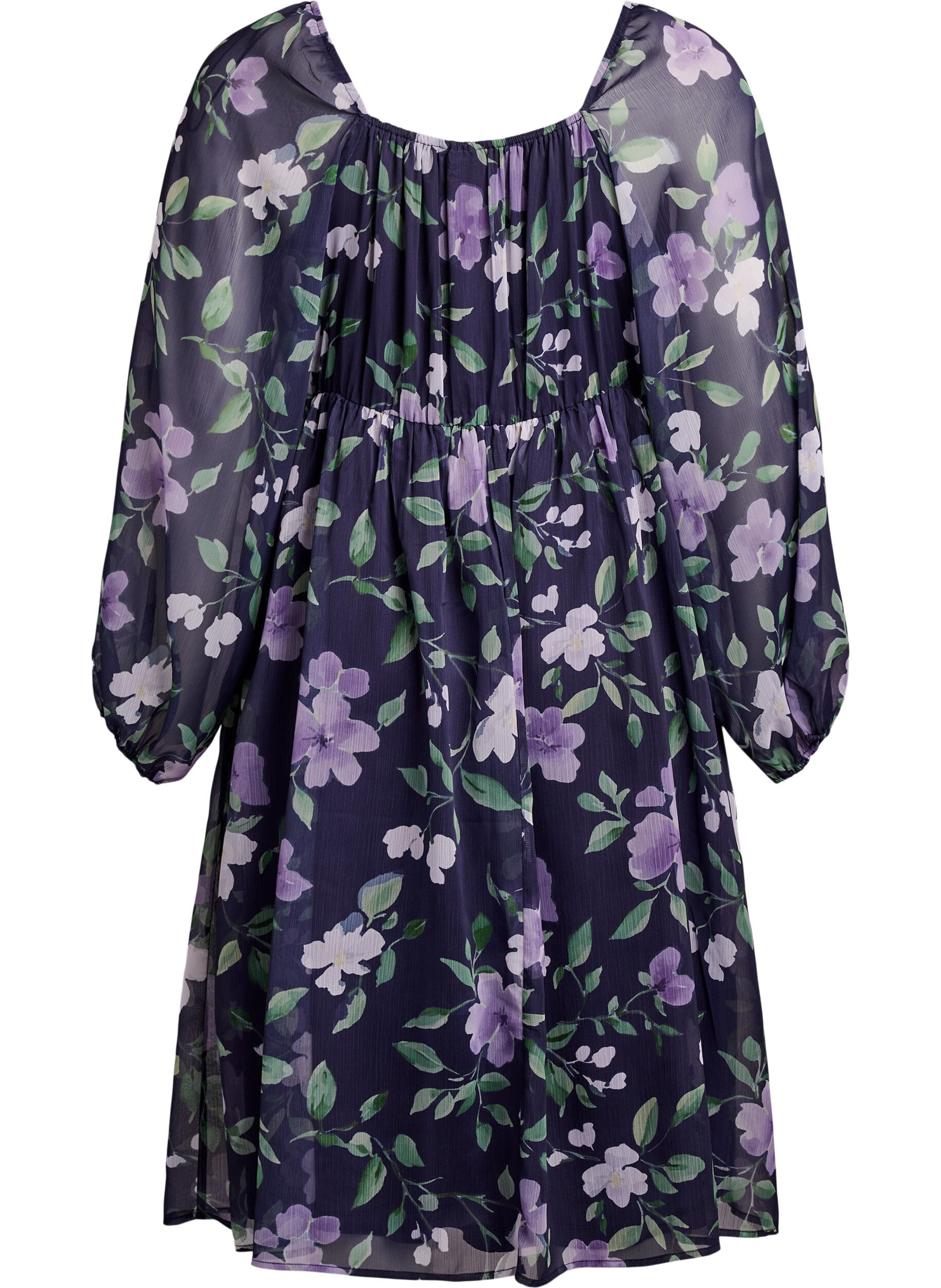 Zizzi Szyfonowa sukienka imprezowa z dlugim rekawem, Niebieskie, Packshot image number 1