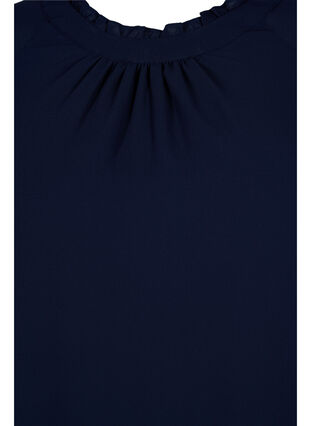 Bluzka z asymetrycznym rabkiem i rekawem 3/4, Navy Blazer, Packshot image number 2