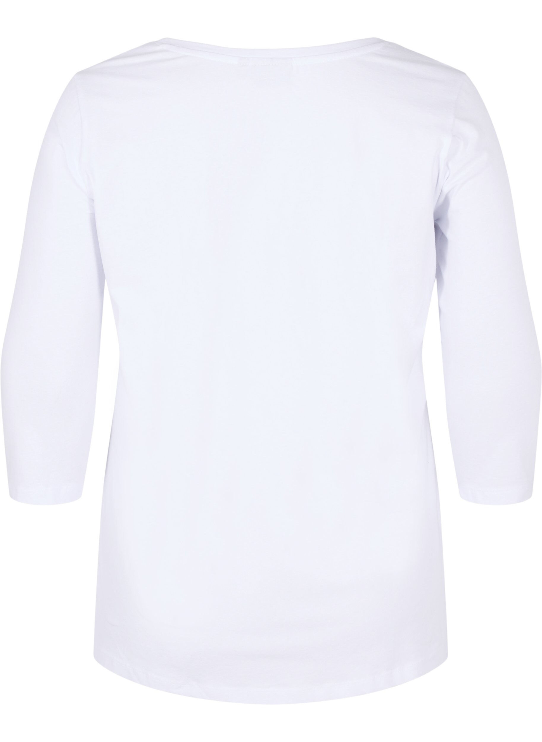 Zizzi Koszulka typu basic z rekawem 3/4, Bright White, Packshot image number 1