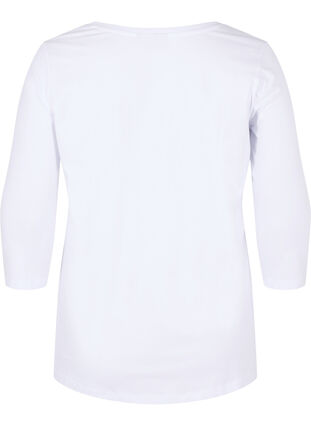 Koszulka typu basic z rekawem 3/4, Bright White, Packshot image number 1