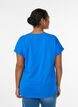 T-shirt z kr&oacute;tkim rekawem w mieszance bawelny, Niebieskie, Model image number 2