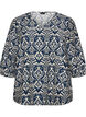 Bluzka z wiskozy w krate z 3/4-sleeves, Niebieskie, Packshot image number 0