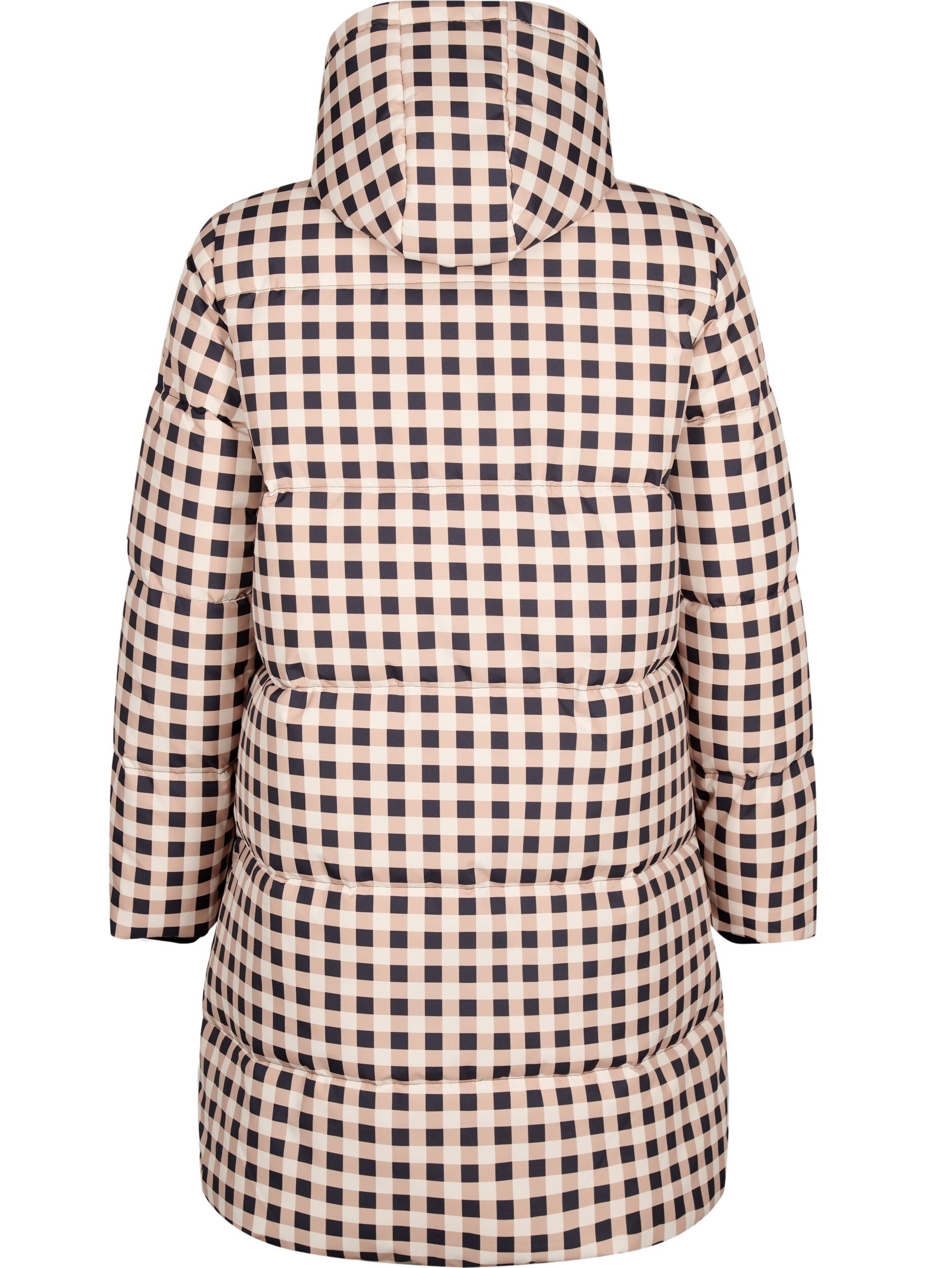 Zizzi Puchowa kurtka zimowa w krate, Black w. Nomad Check, Packshot image number 1