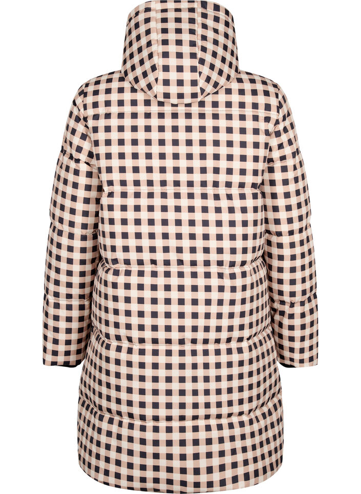 Puchowa kurtka zimowa w krate, Black w. Nomad Check, Packshot image number 1