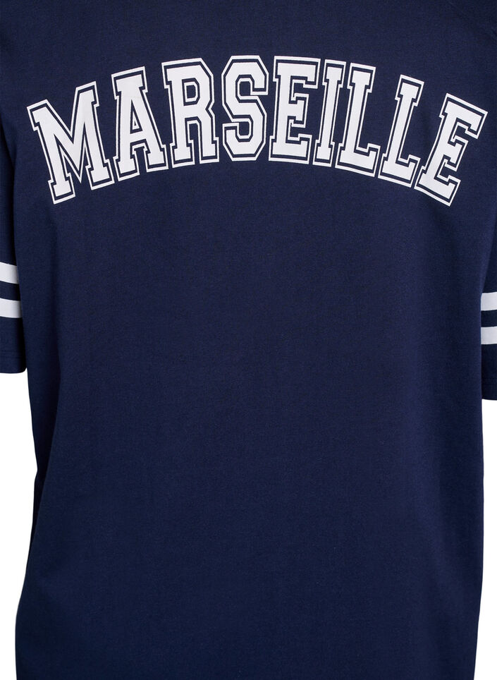 Krótka sukienka koszulkowa ze sportowymi detalami, Niebieskie, Packshot image number 3