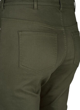 Wysokie spodnie 3/4 z haftem angielskim, Dusty Olive, Packshot image number 3