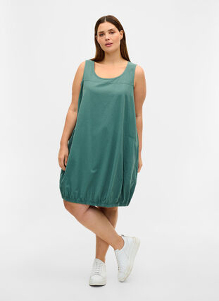 Sleeveless cotton dress, Sea Pine, Model image number 2