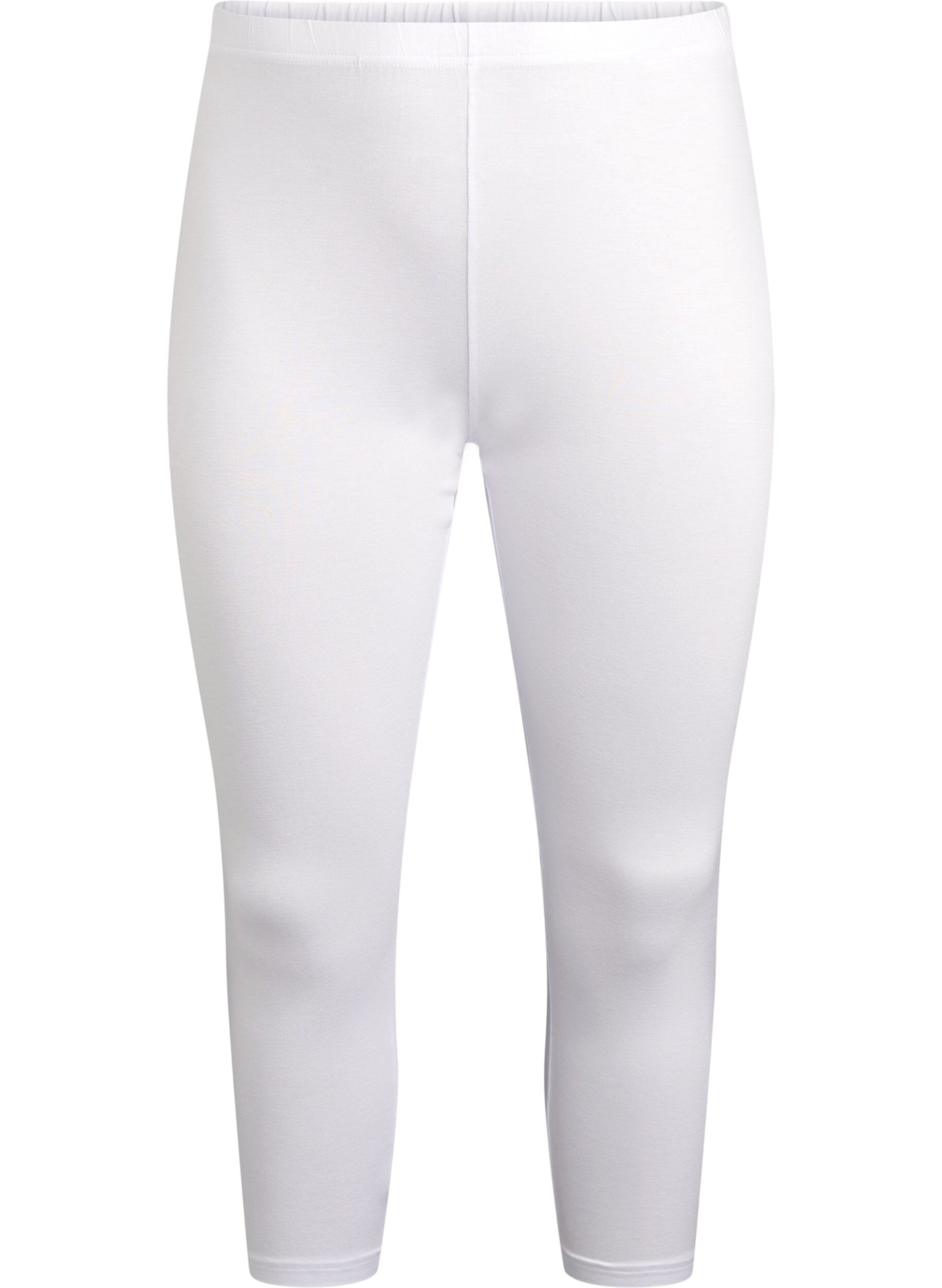 Zizzi 3/4-length wiskozowe legginsy w stylu basic, Biały, Packshot image number 0