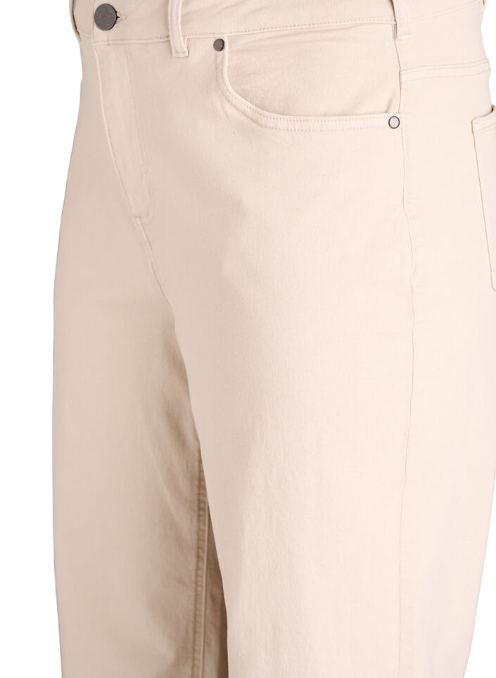 Kolorowe jeansy Myra o szerokim kroju i wysokim stanie, Biały, Packshot image number 2