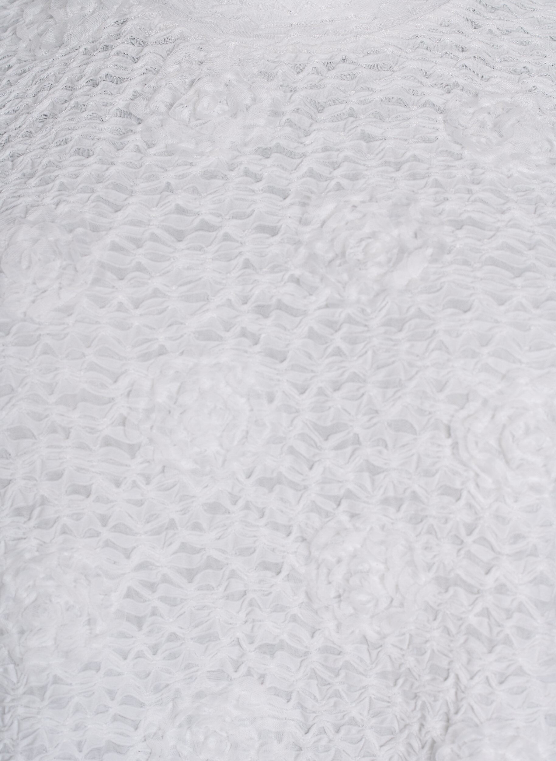 Zizzi Bluzka z kwiatami 3D i kr&oacute;tkimi rekawami, Biały, Packshot image number 2