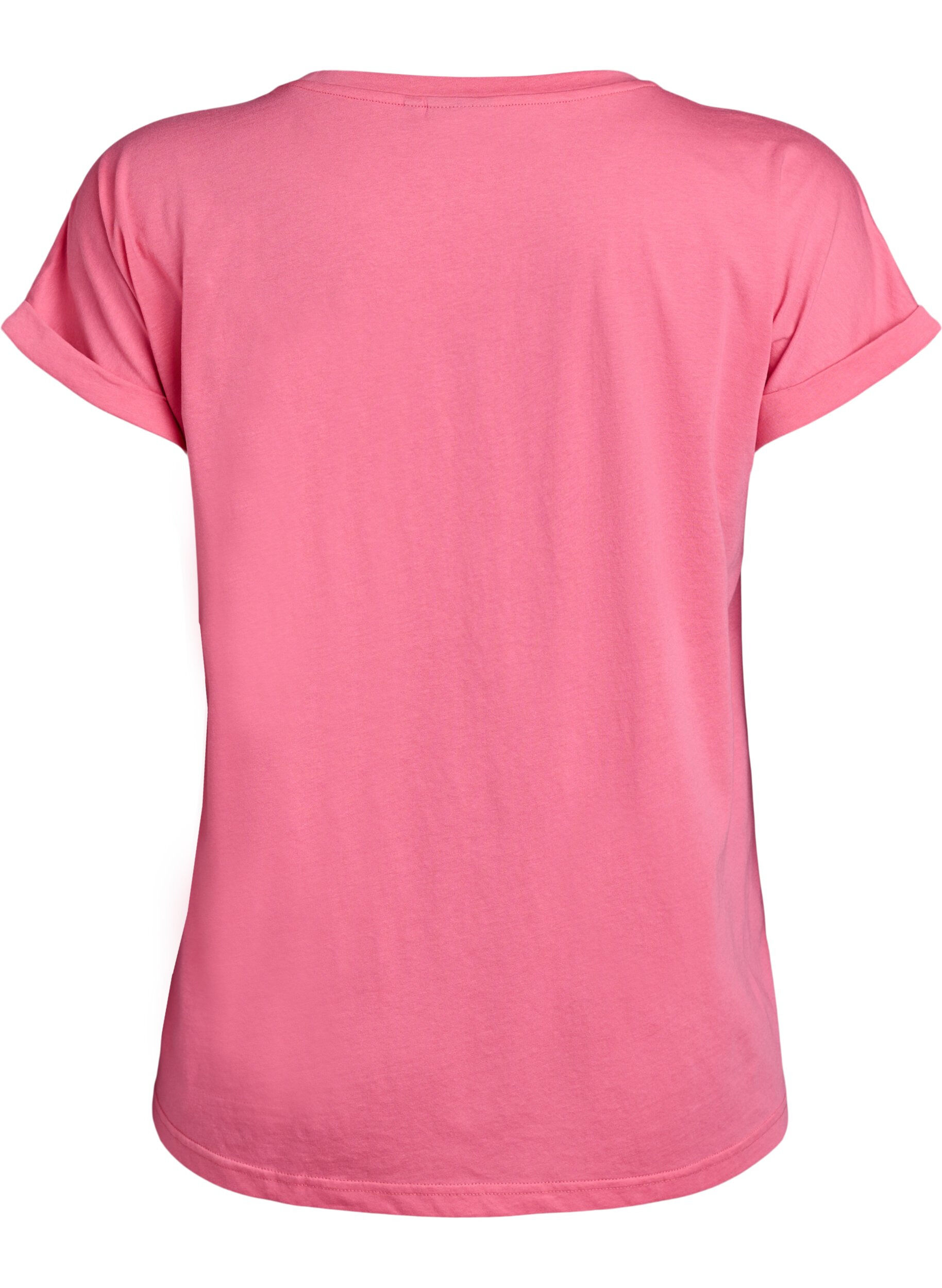 ZizziT-shirt z kr&oacute;tkim rekawem z mieszanki bawelny, R&oacute;żowy, Packshot image number 1