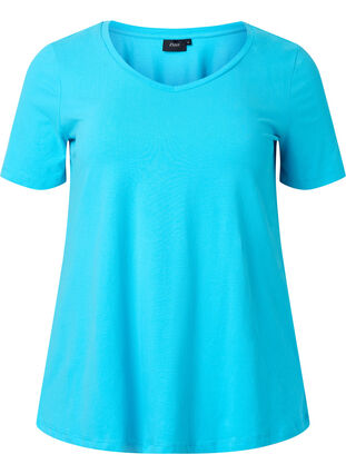 Podstawowa, gladka bawelniana koszulka, Blue Atoll, Packshot image number 0