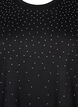 T-shirt z dzetami i okraglym dekoltem, Czarne, Packshot image number 2
