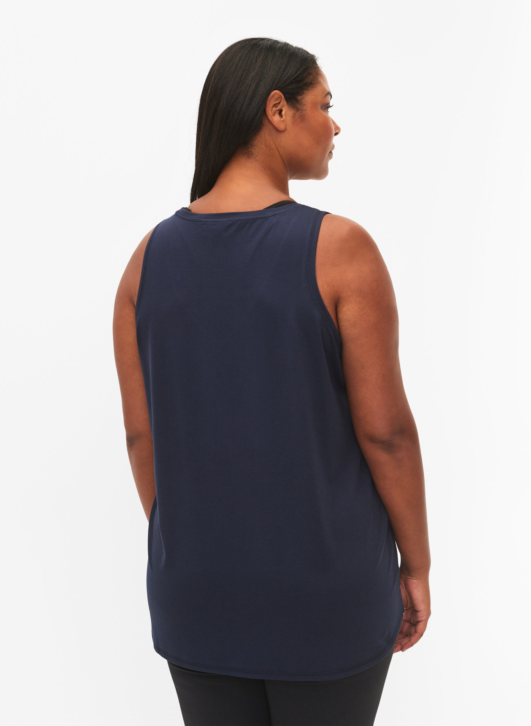 Zizzi Sportowy top z dekoltem w szpic, Niebieskie, Model image number 2