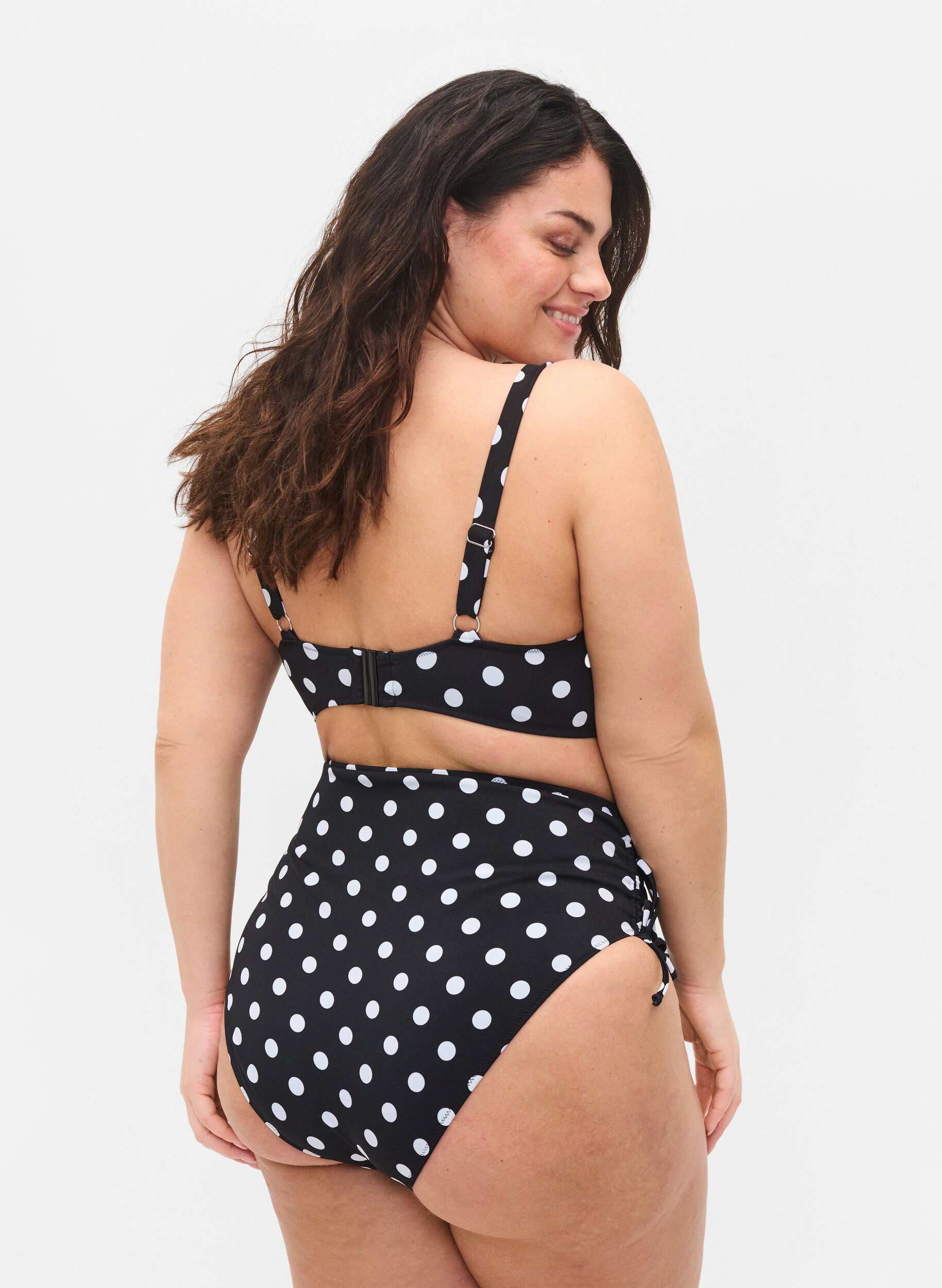 ZizziDoly bikini z nadrukiem i wysokim stanem, Dotted Print, Model image number 1