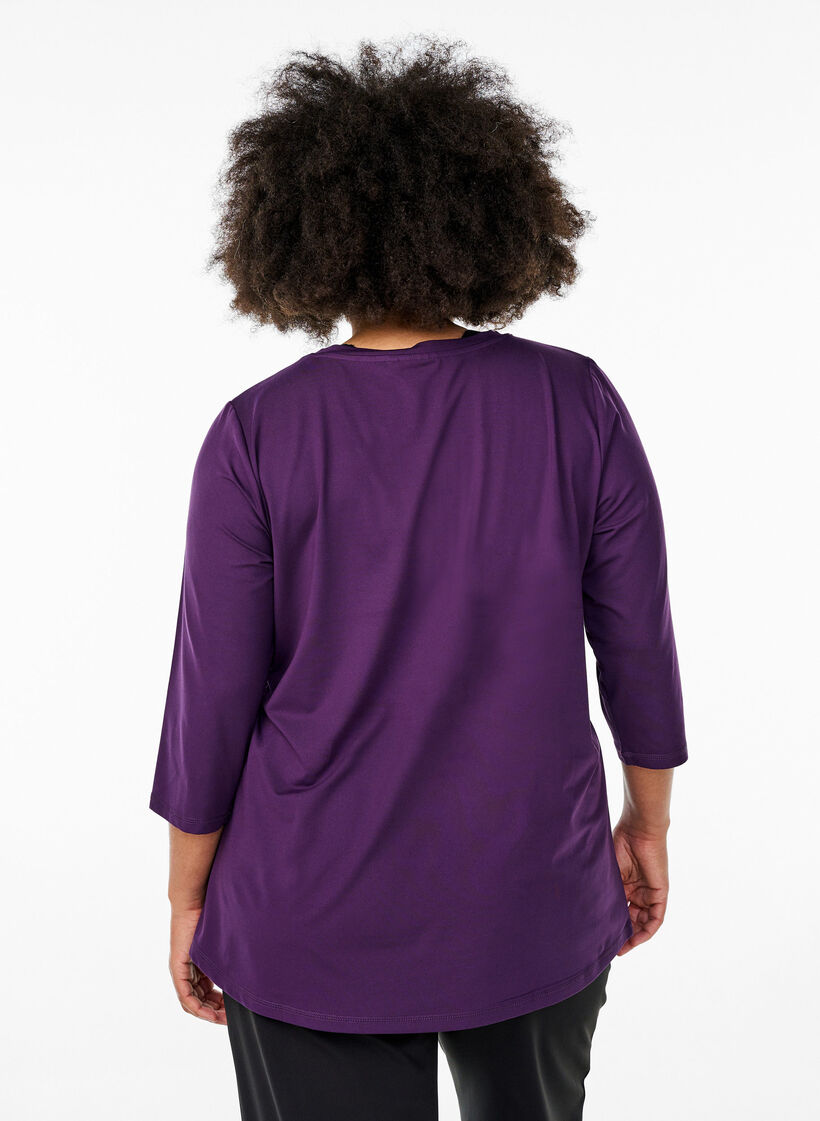  Bluzka treningowa z rekawami 3/4, Fioletowy, Model image number 2