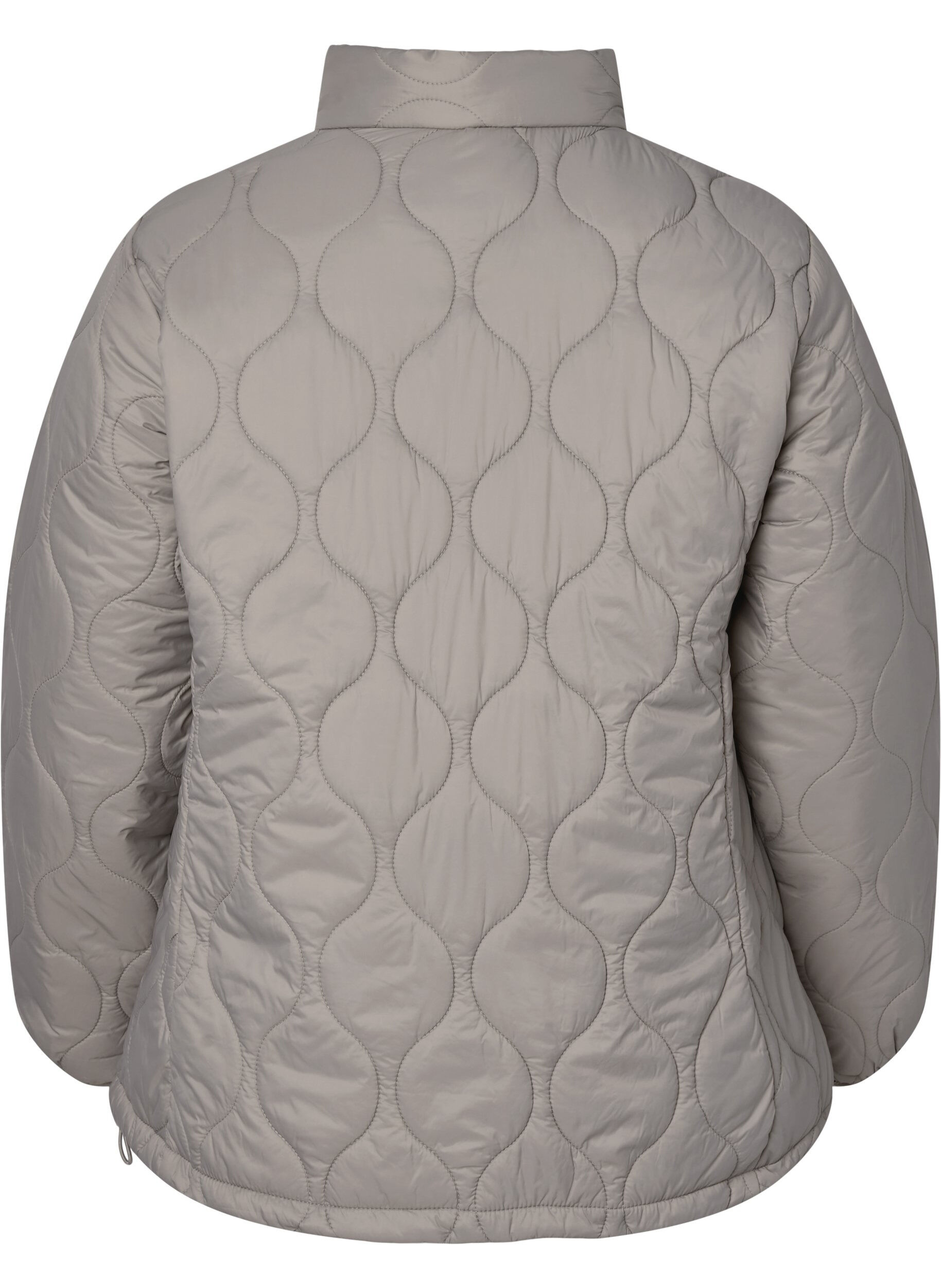 Zizzi Quilted jacket with zip and pockets, Moon Rock, Packshot image number 1