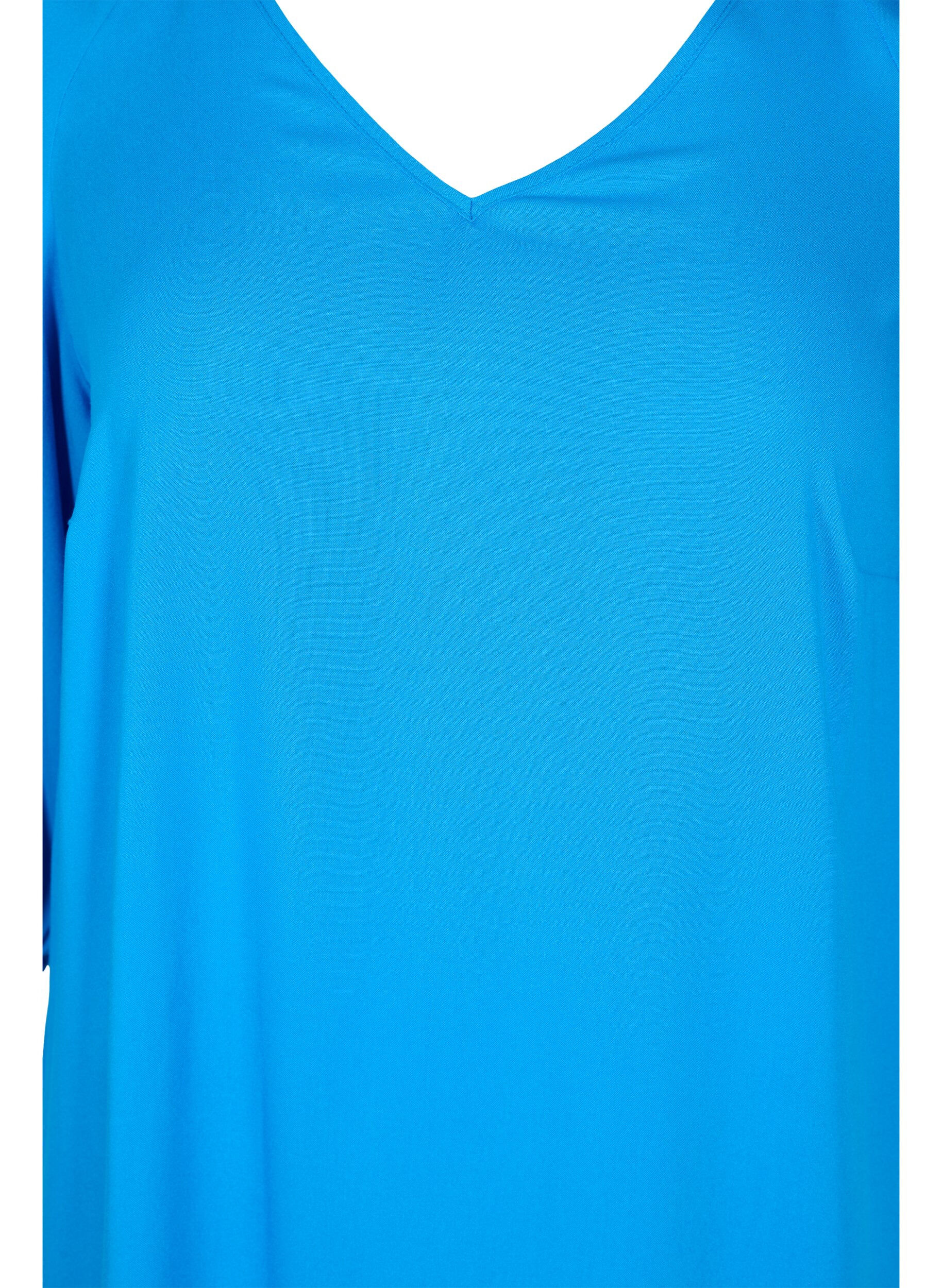 Zizzi Wiskozowa sukienka z dekoltem w szpic, Indigo Bunting, Packshot image number 2