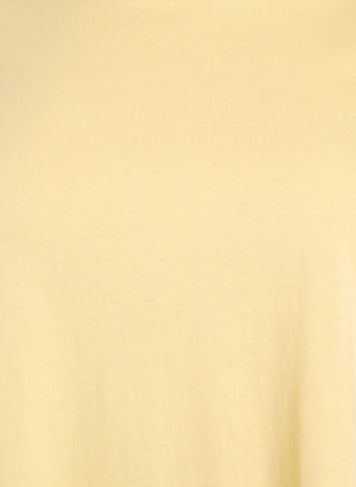 Podstawowa koszulka bawelniana z okraglym dekoltem, Ż&oacute;łty, Packshot image number 2