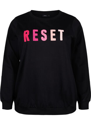 Bluza z tekstem, Black W. Reset, Packshot image number 0