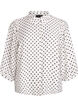Koszula w kropki z rekawami 3/4, Biały, Packshot image number 0