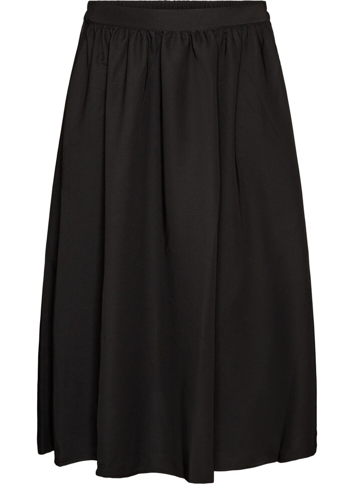 Trapezowa sp&oacute;dnica maxi z kieszeniami, Czarne, Packshot image number 0
