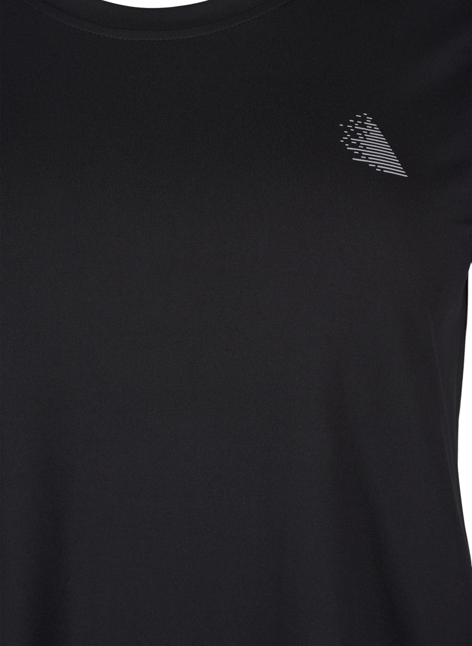 Zizzi T-shirt treningowy o&nbsp;dopasowanym kroju z&nbsp;okraglym dekoltem, Black, Packshot image number 2