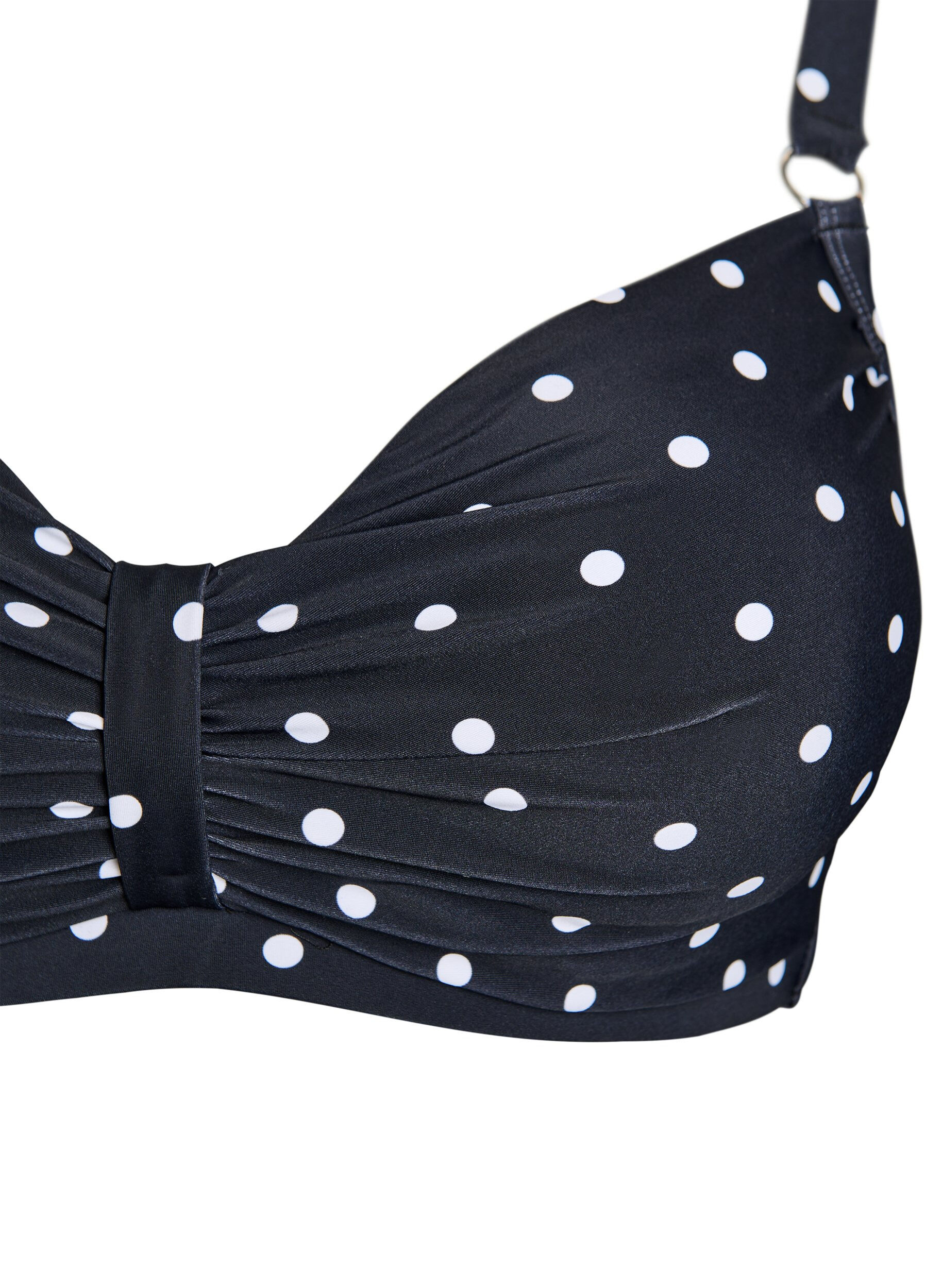 ZizziG&oacute;ra od bikini z fiszbinami i wzorem, Czarne, Packshot image number 2
