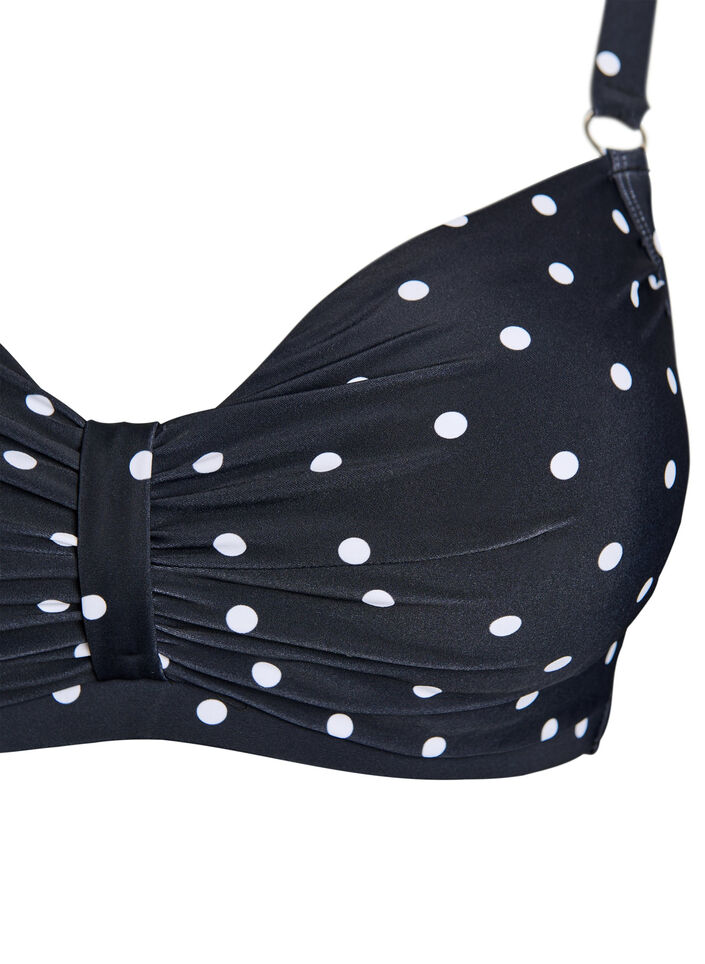G&oacute;ra od bikini z fiszbinami i wzorem, Czarne, Packshot image number 2