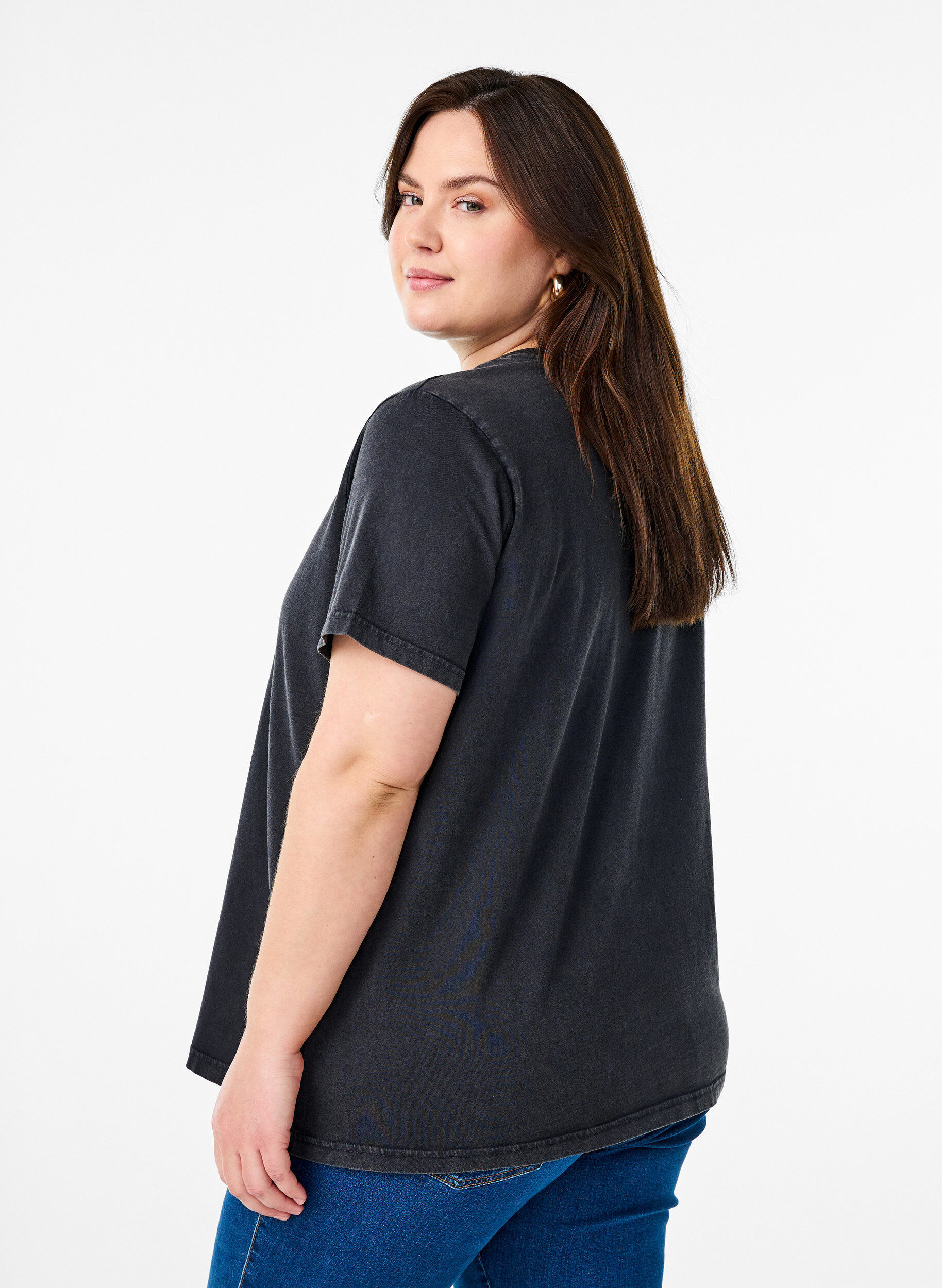 Zizzi Koszulka z bawelny organicznej z fajnym nadrukiem, Szary, Model image number 2