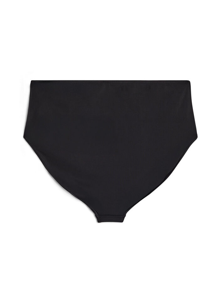 Jednolity kolor, wysoki stan d&oacute;l bikini, Czarne, Packshot image number 1