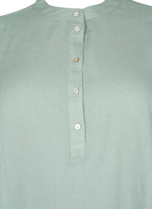  Koszulowa bluzka z mieszanki wiskozy i lnu z rekawami 3/4, Chinois Green, Packshot image number 2