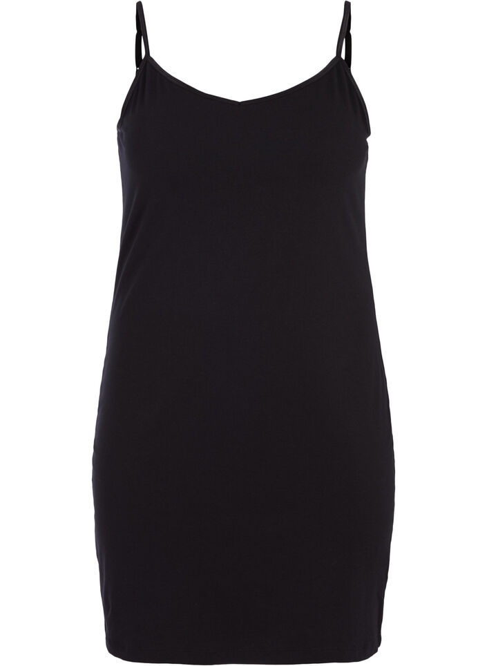 Dlugi top typu basic z bawelny, Czarne, Packshot image number 0