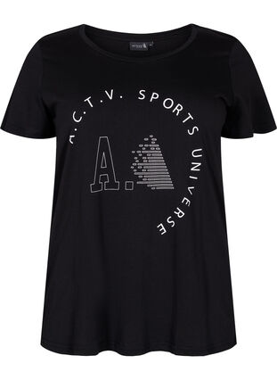 Sportowa koszulka z nadrukiem, Black A.C.T.V, Packshot image number 0