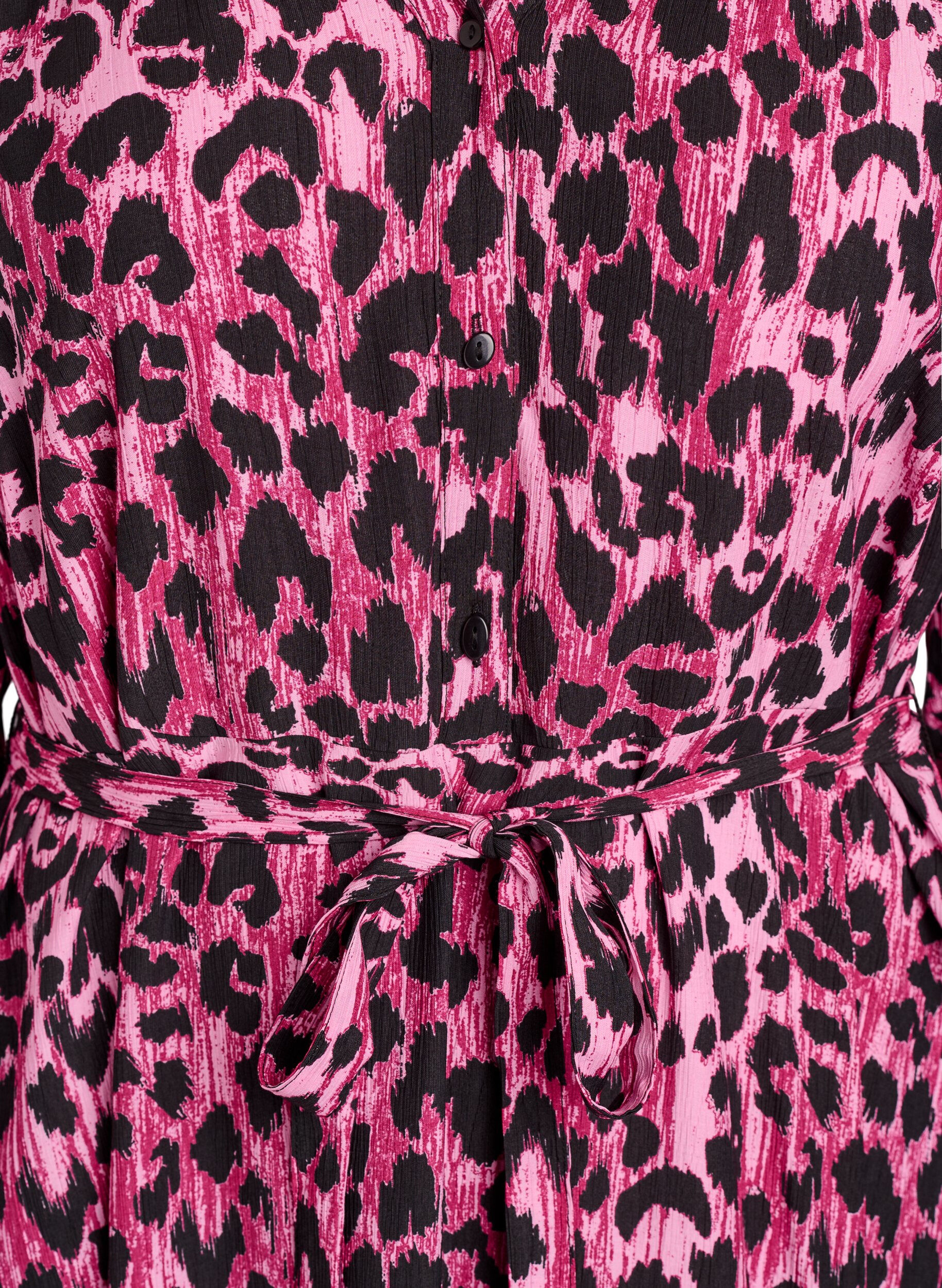 Zizzi Sukienka midi zapinana na guziki z pasem do wiazania, R&oacute;żowy, Packshot image number 2