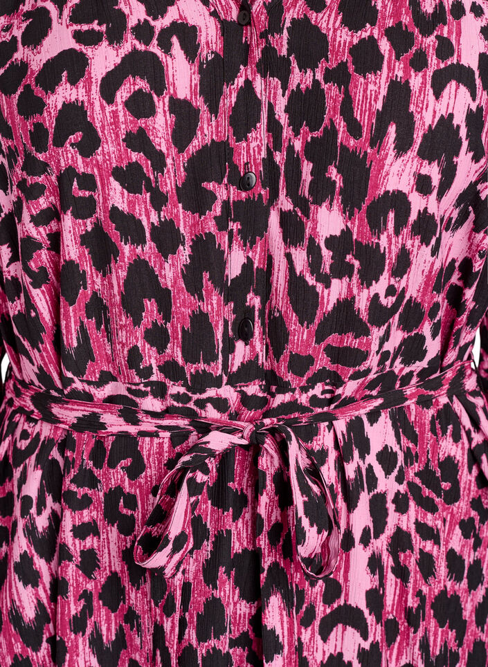 Sukienka midi zapinana na guziki z pasem do wiazania, Różowy, Packshot image number 2