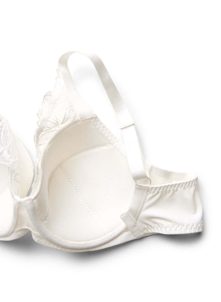 Usztywniany koronkowy biustonosz z fiszbinami, Biały, Packshot image number 3