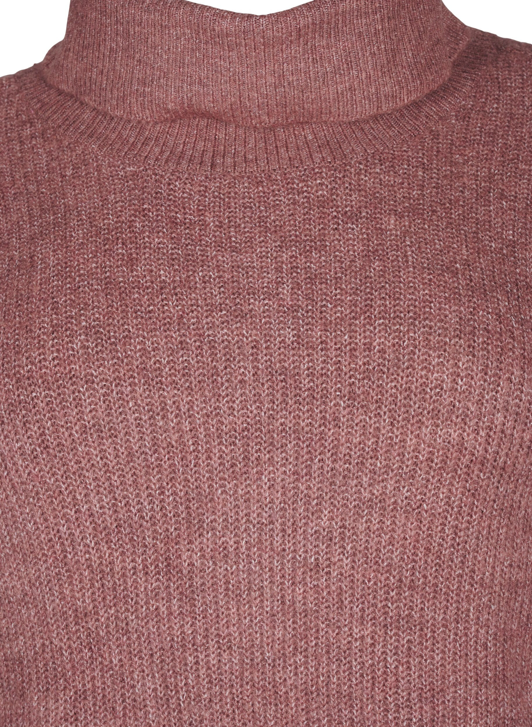 Zizzi FLASH - Dzianinowa sukienka z golfem, R&oacute;żowy, Packshot image number 2