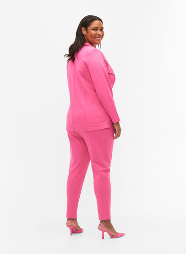 Spodnie nad kostke z kieszeniami, Shocking Pink, Model image number 1